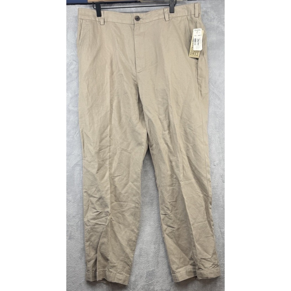 Brooks Brothers Clark Dress Pants Baird McNutt Irish Linen Blend Beige 38x30 NWT